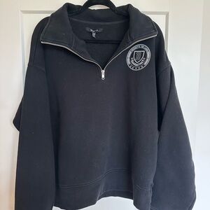 Brunette The Label Black Zip-Up Sweater